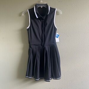 NWT Trac Attraco Black Sleeveless Dress with White Accent